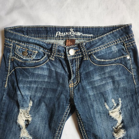 Papaya Jeans Papaya Distressed Blue Cropped Jean Women 7 Poshmark